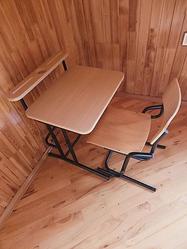Столы и стулья: Tək nəfərlik məktəb partası və stulu - Komplekt: masa + stul — 2