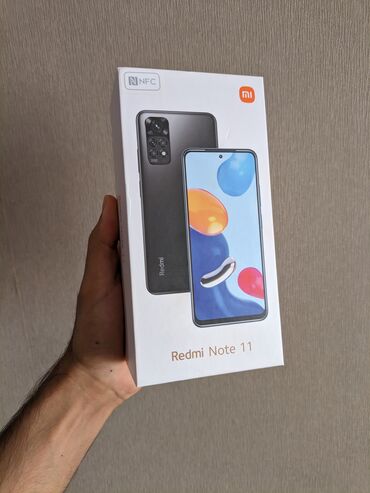 xiaomi mi 11 bakida: Xiaomi Redmi Note 11, 64 GB, rəng - Qara, 
 Sensor, Barmaq izi, İki sim kartlı