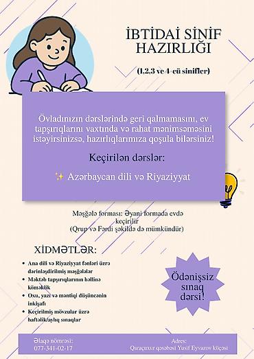 tam insaat: Məktəbəqədər və ibtidai sinif hazırlığı, Azərbaycan dili, Əyani, Fərdi, Qrup — 1