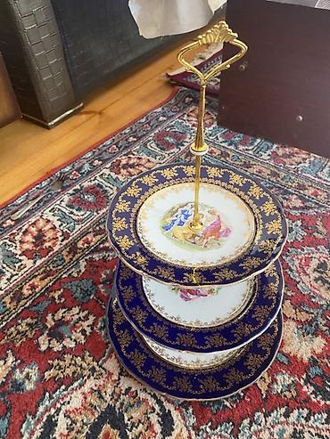 sufreler instagram: Tort və şiriniyyat qabı, rəng - Göy, Farfor — 1