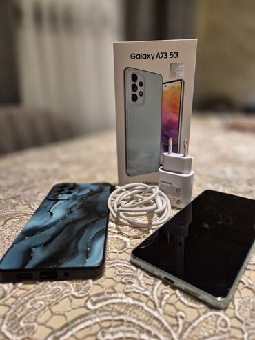 Samsung: Samsung Galaxy A73 5G, 128 GB, rəng - Mavi, Barmaq izi