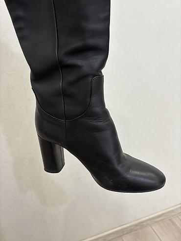 Сапоги: Женские высокие сапоги Zara - Материал: натуральная кожа (мягкая — 2