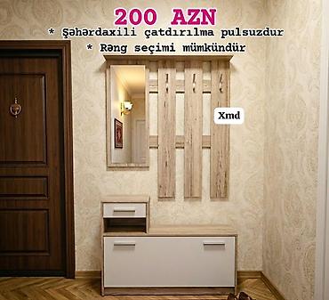 plasmas skaflar: Dəhliz üçün divar asılqanı və şkaf dəsti - Komplekt: güzgülü panel, 4 — 1