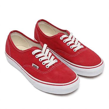 Кеды Vans Authentic, классическая модель. - Цвет: красный с белой