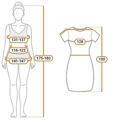 torbe puta: Elegantna teget haljina sa zvezdanim dezenom – veličina 5XL - Kroj — 2