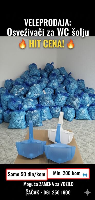 Kućna hemija i proizvodi za kuću: Veleprodaja osveživača za WC-šolju - Tip: plastični držači sa — 1