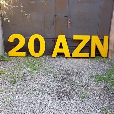 Biznes üçün program təminatı: Böyük ölçülü 3D reklam hərfləri və rəqəmləri – “20 AZN” yazısı