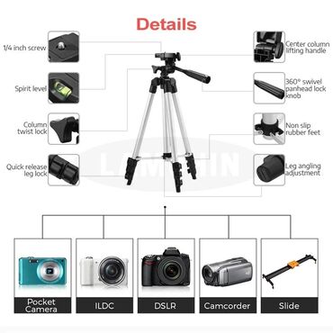 Ostali foto- i video-aksesoari: Tripod 105cm, Torba + Držač za Telefon Tripod (stativ) za — 4