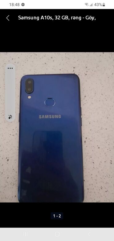 işlənmiş samsung telefonları: Samsung A10s, 32 ГБ, цвет - Синий, Отпечаток пальца