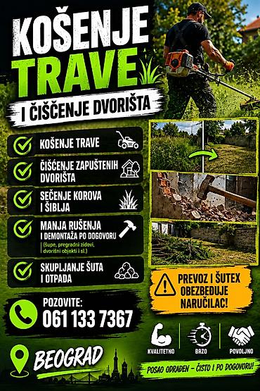 popravka obuce: Profesionalne usluge: košenje trave i čišćenje dvorišta - Košenje — 1