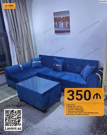 Divanlar: Künc divan dəsti – La Mini - Model: Künc divan - Ölçülər: 260 × 160 — 1