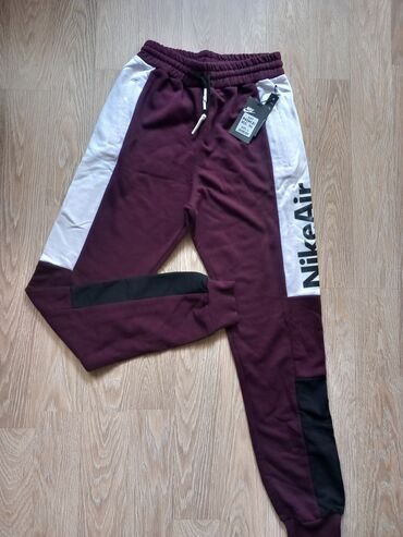 komplet nike tech fleece: Sweatpants, L (EU 52), Nike, color - Burgundy, Cotton