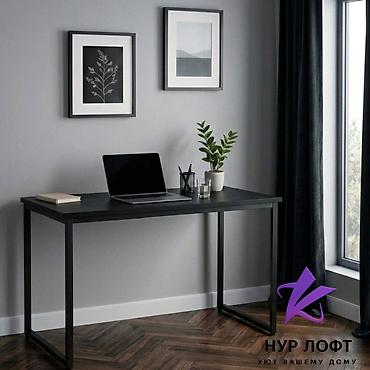 Офисные столы: Офисный стол, Новый, Нерегулируемый, цвет - Черный, Прямоугольный, Железо, Платная доставка — 4