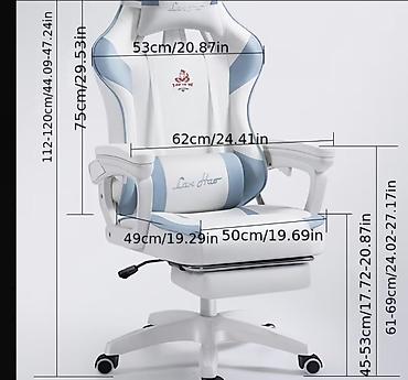 Ofis və oyun kresloları: Yeni, Təkərli, Qolları tənzimlənir, Süni dəri — 11