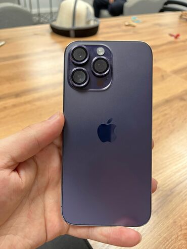 iphone 13 pro max price in kyrgyzstan: IPhone 14 Pro Max, Б/у, 128 ГБ, Deep Purple, Чехол, Коробка, 84 %