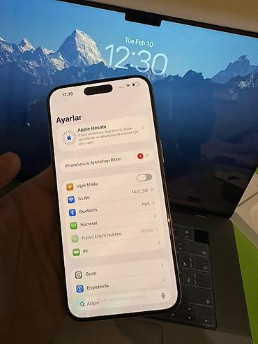 Apple iPhone: IPhone 15 Pro Max, 256 GB, Natural Titanium, Simsiz şarj, Face ID, Sənədlərlə — 14