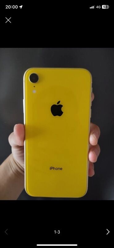тел б у: IPhone Xr, Б/у, 128 ГБ, Желтый, 80 %