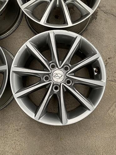 Диски: Литые Диски R 16 Hyundai, Комплект, отверстий - 5, Б/у — 4