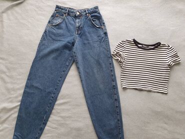 new yorker.rs: Pull&Bear skoro nove balon farmerke 34 XS . Dužina 99cm, poluobim