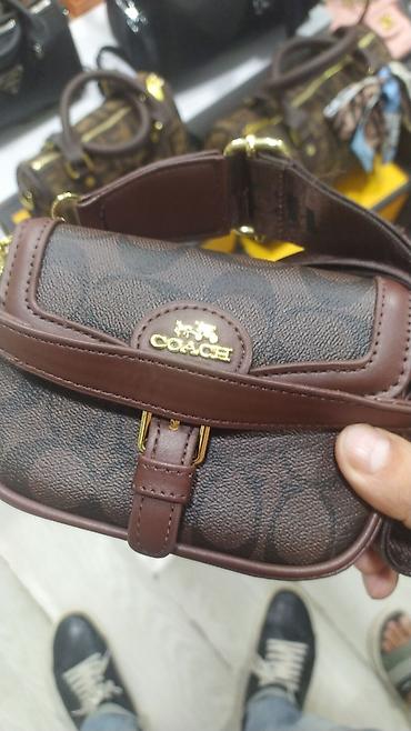 parfois çanta: Coach brendinin qəhvəyi çiyin/xaçvari çantası - Material: teksturalı — 1