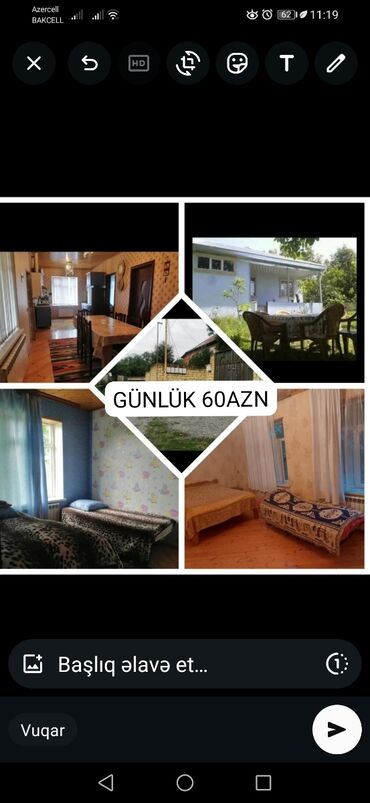 Günlük kirayə evlər: 1 kv. m, 2 otaqlı, Kombi, İnternet