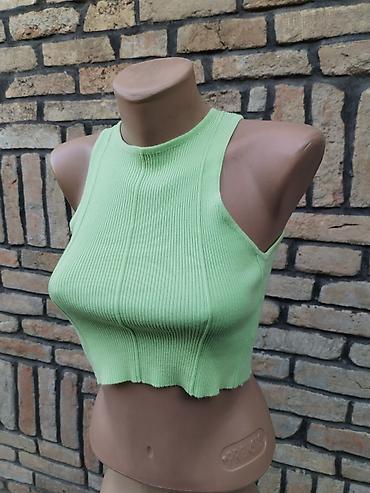 Tops: Zeleni rebrasti crop top – FB Sister Knitwear - Brend: FB Sister — 1
