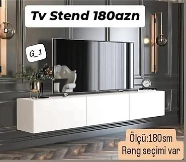 podyum polka: TV stendi – müasir, minimalist dizayn. Divara montaj üçün nəzərdə — 1
