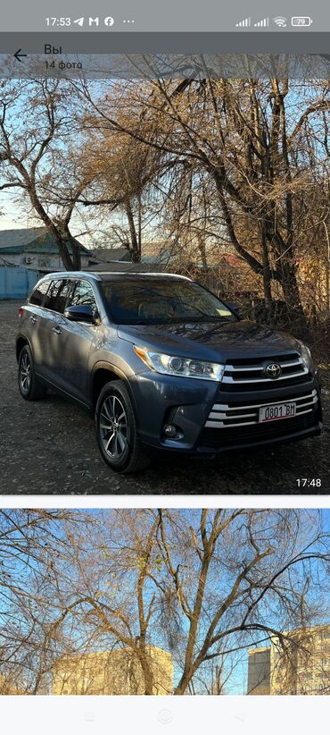 Toyota: Toyota Highlander: 2018 г., 3.5 л, Автомат, Бензин, Жол тандабас