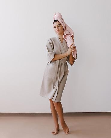 5 4: Халат, Вафельное полотно, 6XL, 2XL, XS — 7