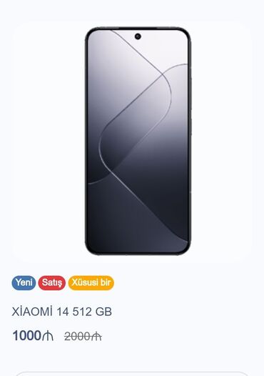 xiaomi mi3: Xiaomi 14, 512 GB, 
 Zəmanət, Kredit, İki sim kartlı