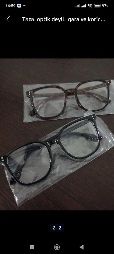 Eynəklər: Təzə. optik deyil . qara ve koricneviy(leopard) ikisini 16 AZN verərəm — 2