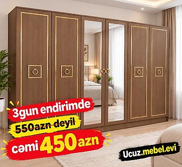 Klassik dizaynlı 5 qapılı paltar şkafı - Material: taxta teksturalı lalafo.az -da Klassik dizaynlı 5 qapılı paltar şkafı - Material: taxta teksturalı