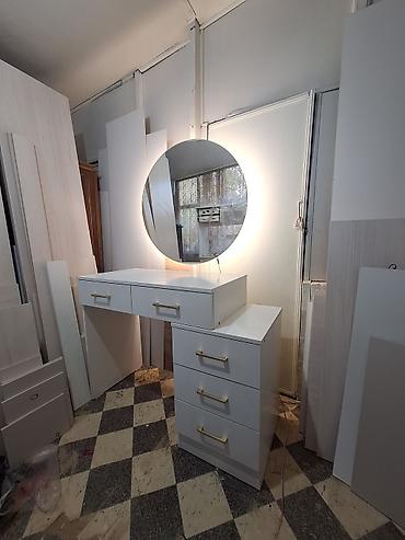study table: Туалетный столик, Новый, С зеркалом, цвет - Белый, ЛДСП — 2
