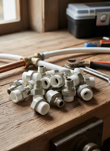 фитинги для пластиковых труб: Резьбовой адаптер, Материал: Латунь