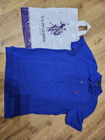 батники поло мужские: Мужская футболка, M (EU 38), Us Polo Assn, Новый, цвет - Синий, Платная доставка