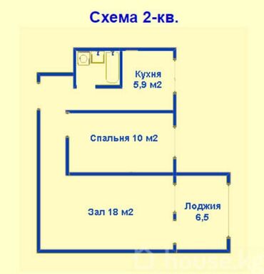 квартира на ош: 2 комнаты, 48 м², 104 серия, 2 этаж, Евроремонт