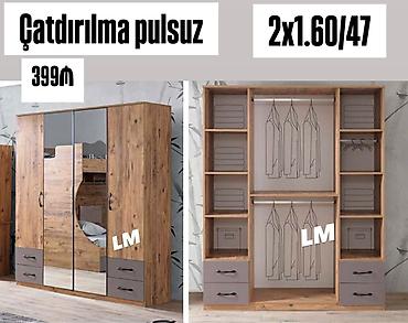 aze sekis: Geniş həcmli paltar şkafı - Ölçü: 2 x 1.60 x 47 sm (eni x hündürlük x — 1
