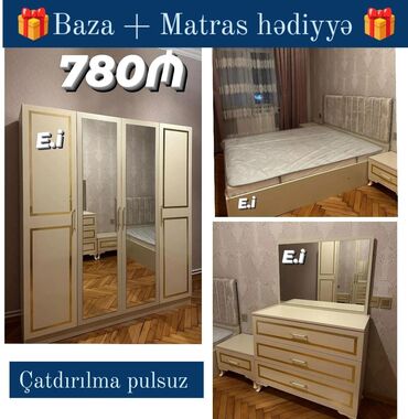 çarpayı dəsti: *Yataq dəsti 780Azn 🎁Baza + Matras hədiyyə🎁* ✔️Rəng seçimi var ✔️ Ölçü