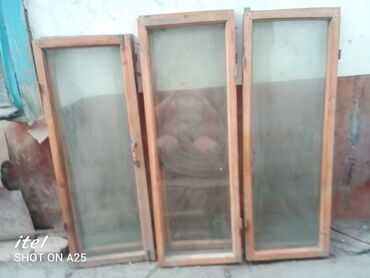 карамельное стекло: Деревянное окно, Поворотное, цвет - Коричневый, Б/у, 130 *45, Самовывоз