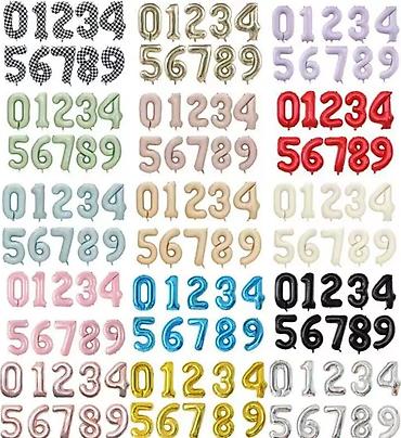 Воздушные шары и принадлежности: Фольгированные шары-цифры для оформления праздника ОПТОМ 50 СОМ В — 2