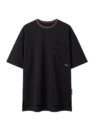qara kişi tolstovkası: Oversize kişi T‑şörtü – qara - Kəsim: geniş/oversize siluet, enli — 1