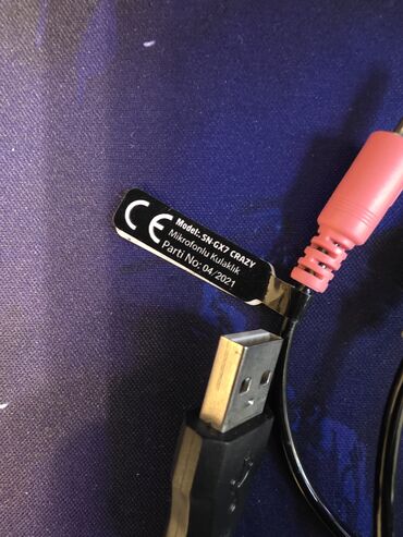 kompüter monitor: SN-GX7 CRAZY mikrofonlu qulaqlıq - Bağlantı: 3.5 mm audio (yaşıl) və