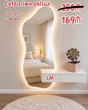 2 ci el guzgu: Güzgü Divar üçün, Dekorativ, Arxa işıqlı — 1