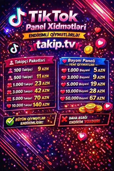 ucar is elanlari: TikTok panel xidməti tiktok səyfəmiz Takip.tv 
Əlaqə 055 447 47 55 — 1