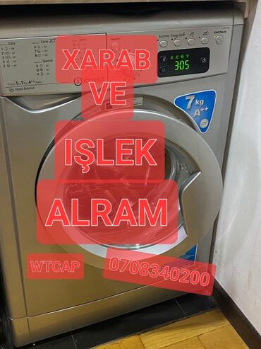 alarm: Paltaryuyan maşın LG, 7 kq, Təmirə ehtiyacı var, Avtomat, Qurutma var, Kredit yoxdur, Ünvandan götürmə