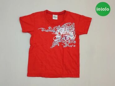 Koszulki: Koszula, 8 lat, wzrost - 128 cm., wzór - Print, kolor - Czerwony