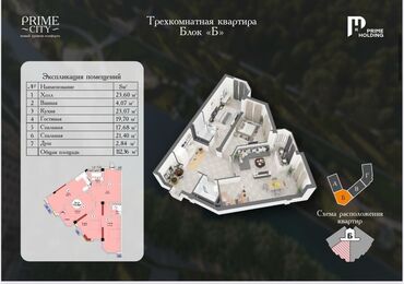3х ком псо: 3 комнаты, 113 м², Элитка, 12 этаж, ПСО (под самоотделку)