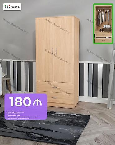 İki qapılı paltar dolabı - Ölçülər: 47 × 100 × 180 sm - Rəng seçimi