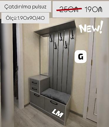 Dəhliz üçün çoxfunksiyalı asılqan və oturacaqlı dolab dəsti. - Rəng