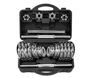 Разборный набор гантелей/штанги в кейсе York Fitness 30 kg Chrome at lalafo.kg Разборный набор гантелей/штанги в кейсе York Fitness 30 kg Chrome